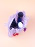 Fruit Graphic Allover Beaded Decor Square Bag