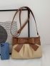 Bow Decor Two Tone Shoulder Bag