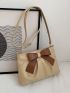 Minimalist Bow Decor Ruched Bag