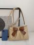Minimalist Bow Decor Ruched Bag