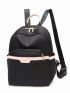 Contrast Trim Double Zipper Backpack