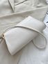Crocodile Embossed Flap Baguette Bag