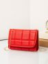 Mini Minimalist Textured Chain Flap Square Bag