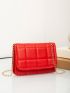 Mini Minimalist Textured Chain Flap Square Bag