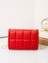 Mini Minimalist Textured Chain Flap Square Bag