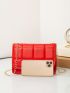 Mini Minimalist Textured Chain Flap Square Bag
