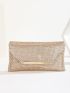 Metallic Metal Edge Flap Square Bag