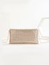 Metallic Metal Edge Flap Square Bag