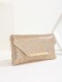 Metallic Metal Edge Flap Square Bag