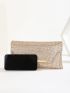 Metallic Metal Edge Flap Square Bag