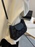 Floral Graphic Braided Strap Baguette Bag