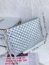 Metallic Quilted Square Bag With Wristlet