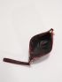 Crocodile Embossed Square Bag With Wristlet