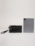 Crocodile Embossed Square Bag With Wristlet