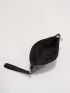 Crocodile Embossed Square Bag With Wristlet