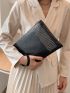 Studded Decor Square Bag With Wristlet