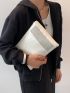 Studded Decor Square Bag With Wristlet