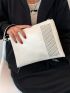 Studded Decor Square Bag With Wristlet