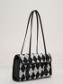 Geometric Graphic Flap Square Bag