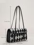 Geometric Graphic Flap Square Bag