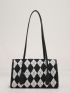 Geometric Graphic Flap Square Bag