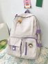 Cartoon Badge Decor Contrast Binding Backpack