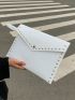 Studded Decor Flap Square Bag