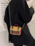 Mini Crocodile Embossed Flap Square Bag