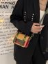 Mini Crocodile Embossed Flap Square Bag