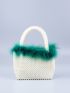 Allover Faux Pearl Decor Bucket Bag