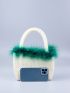Allover Faux Pearl Decor Bucket Bag