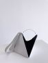 Metallic Pyramid Bag With Wristlet
