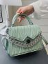Chain Decor Quilted Flap Square Bag