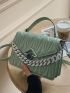 Chain Decor Quilted Flap Square Bag
