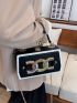 Rhinestone & Chain Decor Box Bag