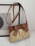 Bow Decor Two Tone Shoulder Bag