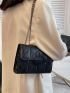 Quilted Pattern Chain Square Bag