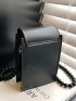 Mini Colorblock Beaded & Floral Decor Flap Square Bag