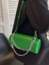 Chain Decor Flap Cylinder Bag