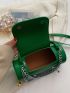 Chain Decor Flap Cylinder Bag