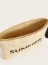Letter Graphic Pom Pom Decor Straw Bag