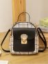 Mini Tartan Push Lock Curved Top Backpack