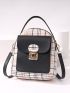 Mini Tartan Push Lock Curved Top Backpack