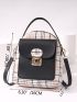 Mini Tartan Push Lock Curved Top Backpack