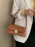 Minimalist Push Lock Flap Baguette Bag