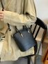 Crocodile Embossed Double Handle Bucket Bag