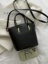 Crocodile Embossed Double Handle Bucket Bag