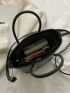 Crocodile Embossed Double Handle Bucket Bag