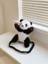 Mini Cartoon Panda Design Fluffy Crossbody Bag