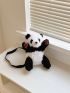 Mini Cartoon Panda Design Fluffy Crossbody Bag